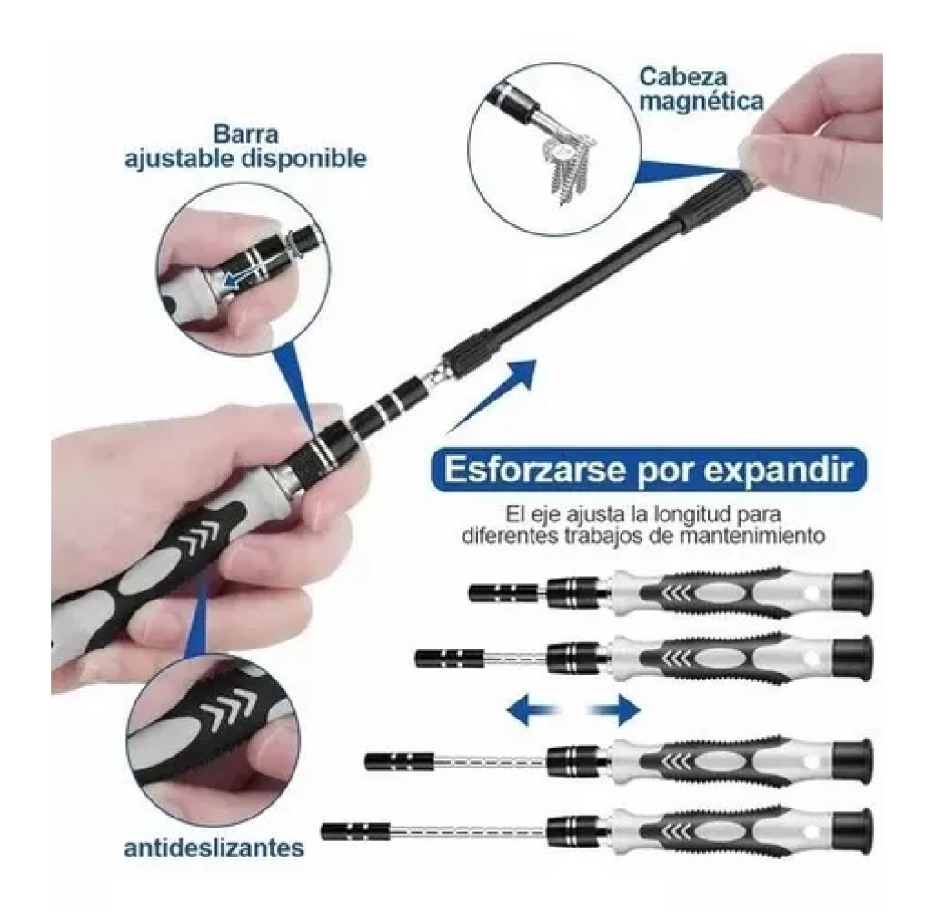 🔧 Kit Desatornillador 115 Piezas – ¡La Solución Completa para Cualquier Reparación! ⚙️✨-Pide Y Paga En Casa + Envío Gratis.